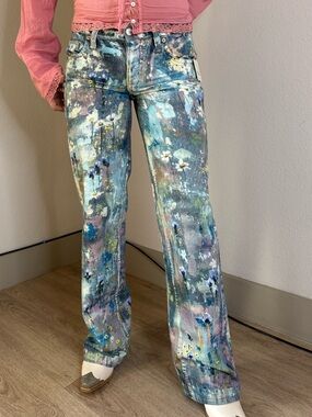 We The Free Tennessee Low-Rise Illusions Jeans in Floral Canvas